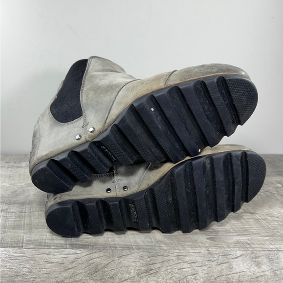 Sorel NL2704 Lea Wedge Women’s Chelsea Leather Waterproof Gray Boots Size 10.5 - Picture 7 of 9